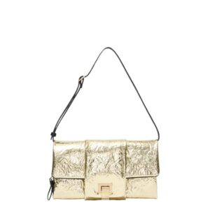 PROENZA FLIP SHOULDER BAG IN CRINKLED METALLIC GOLD