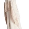 BALMAIN UNISEX LONG FRINGED WOOL AND CASSHMERE COAT - Product View