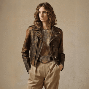 Women Wintage Design Leather Jacket