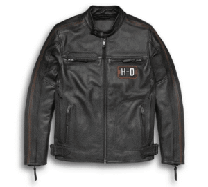MEN’S WRIT HARLEY DAVIDSON BLACK BIKER MOTORCYCLE GENUINE LEATHER JACKET