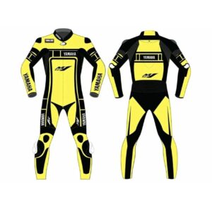 YAMAHA MONSTER ONE PIECE MOTORBIKE LEATHER RACING SUIT YELLOW