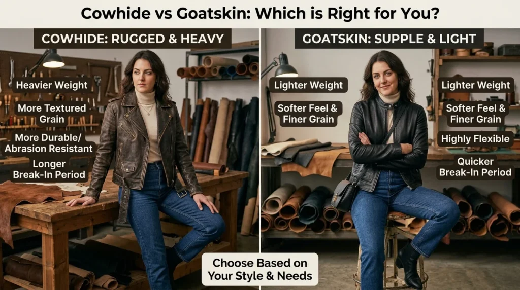 Cowhide vs Goatskin Leather Jackets Which Is Right for You