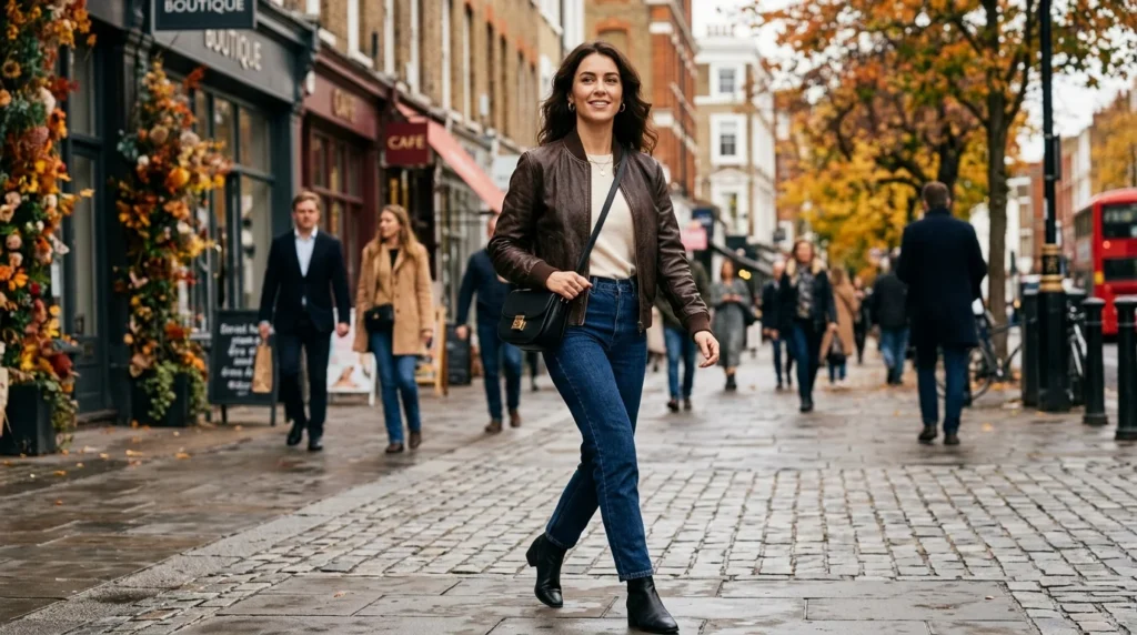 Leather Bomber Jacket for Women 7 Outfit Ideas